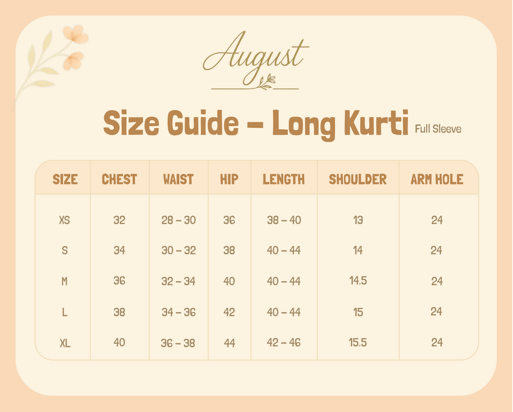Sita - Long Kurti with Full Sleeves - Drop 1