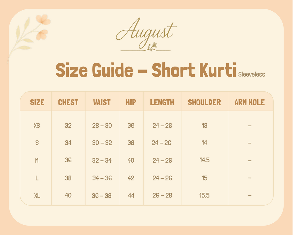 Maya - Short Kurti -  Sleeveless with Side Knots - Drop 1